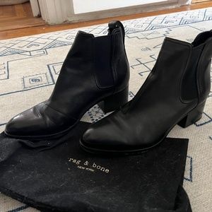 Rag & Bone Black Walker Leather Chelsea Boot